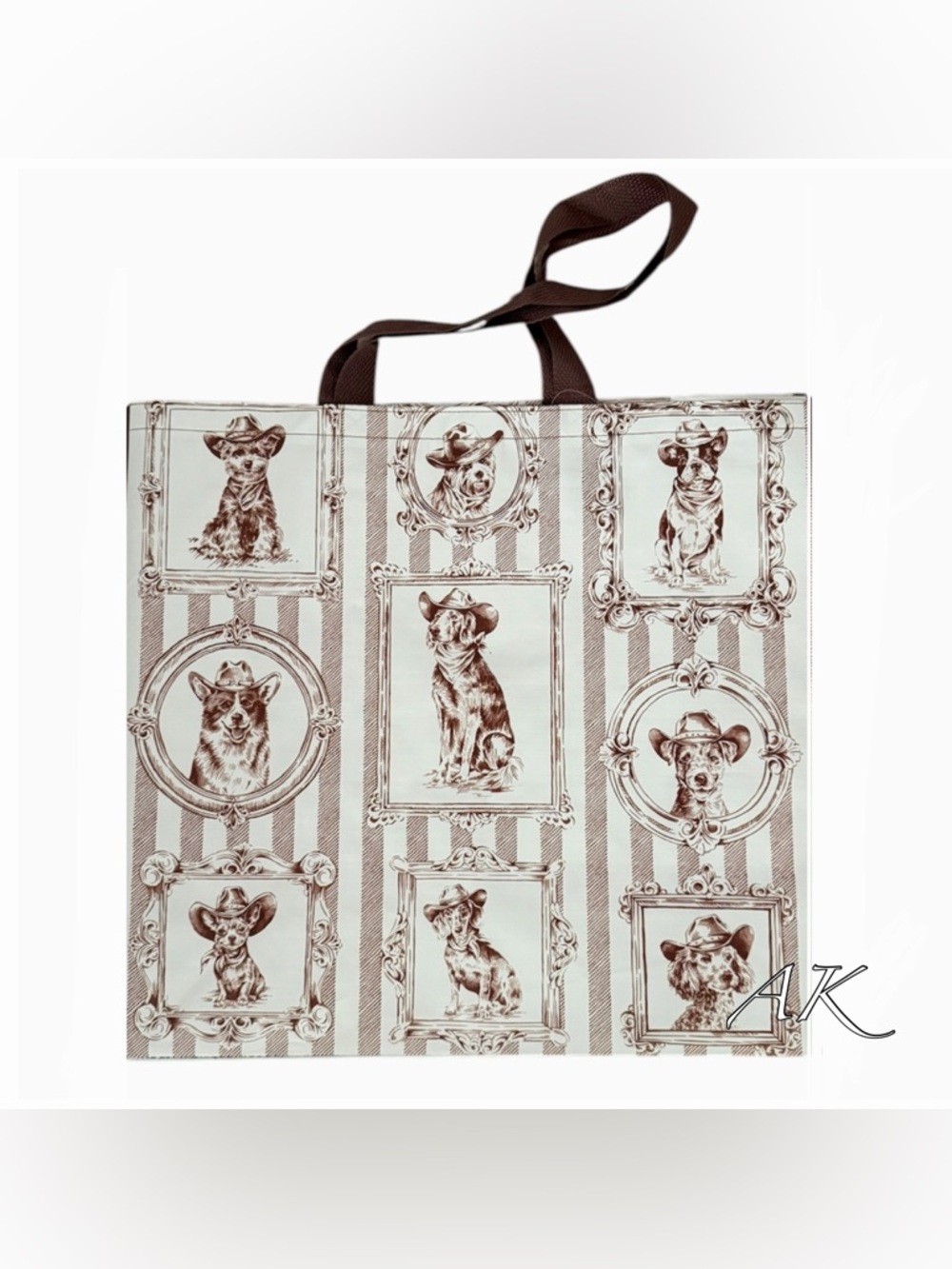 Dog Lovers Western Theme Reusable Tote Bag 🐾 - Picture 2 of 2